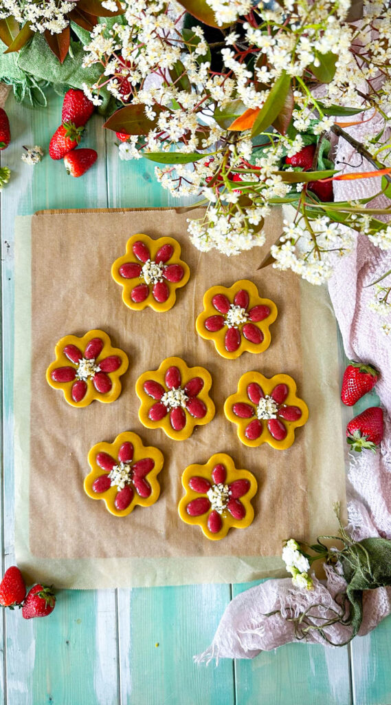 fiori di frolla veg alla curcuma