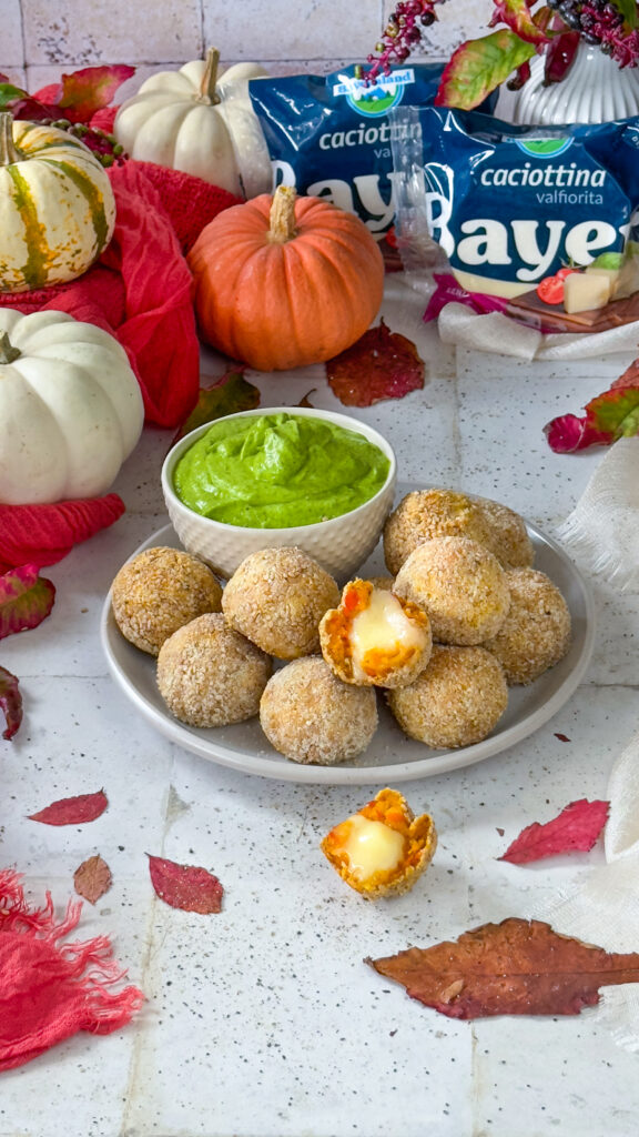 Polpette di zucca ripiene con cuore morbido vegetariane
