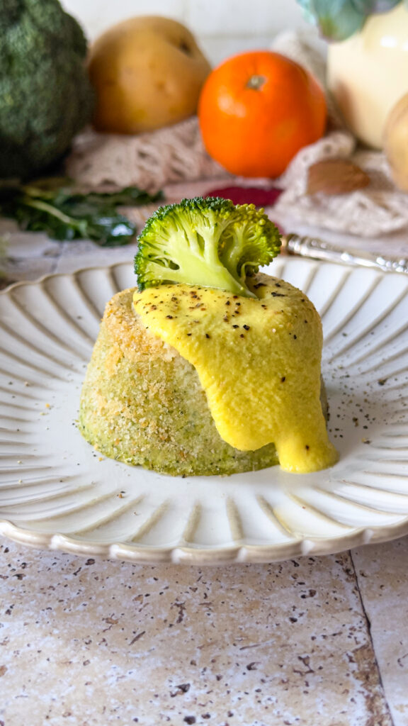 salsa all'arancia senza cottura facile e velocissima su tortino di broccoli