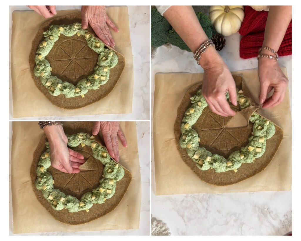 come creare corona di sfoglia salata