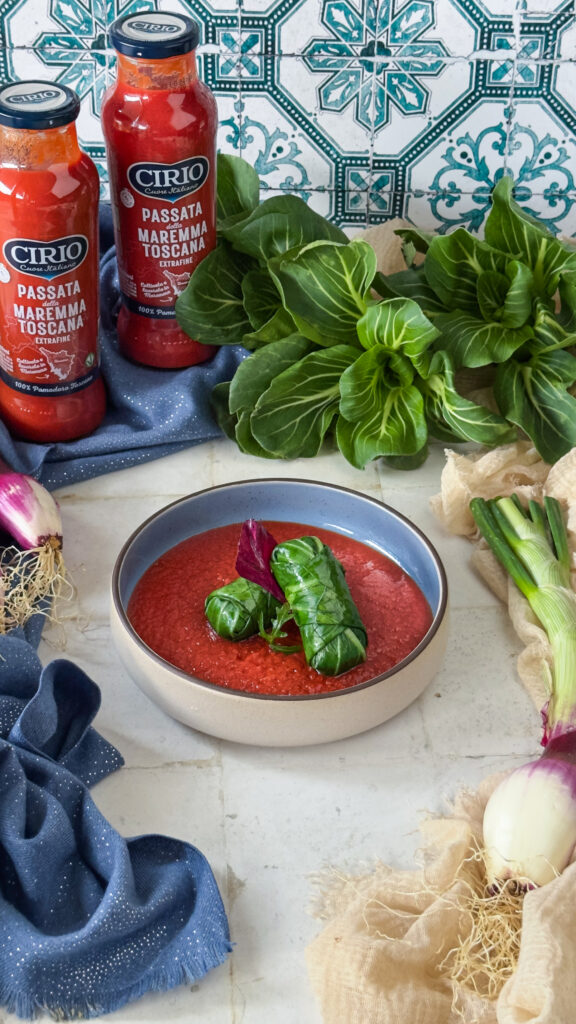 Cirio e gli Involtini di pak choi al pomodoro